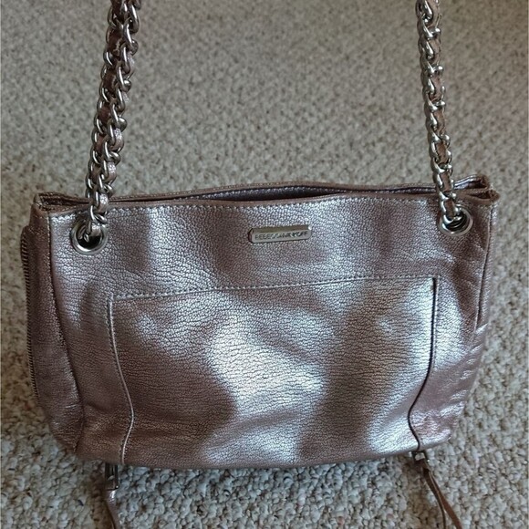 Rebecca Minkoff metallic light pink  shoulder bag - Picture 1 of 13